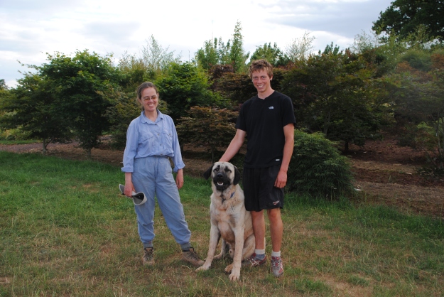 Karan and Torsten Junker with their Karabash - a Turkish shepherd's dog.